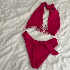 Frankie’s Bikini Bash Halter Magenta Bikini Set